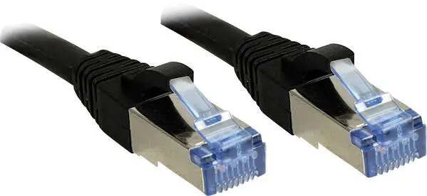 LINDY 47185 RJ45 Netzwerkkabel, Patchkabel CAT 6a S/FTP 20.00 m Schwarz mit Rastnasenschutz 1 St.
