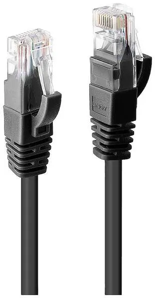 LINDY 48078 RJ45 Netzwerkkabel, Patchkabel CAT 6 U/UTP 2.00 m Schwarz 1 St.