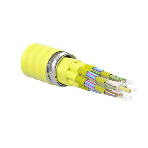 MIC Unitized Tight-Buffered Riser 144 F Single-mode Interlocking Armored Cable 144E81-Y3131-A1