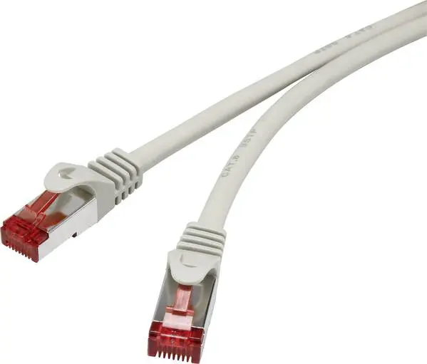 Renkforce RF-4724260 RJ45 Netzwerkkabel, Patchkabel CAT 6 S/FTP 15.00 m Grau mit Rastnasenschutz, vergoldete Steckkontak