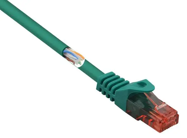Renkforce RF-5228352 RJ45 Netzwerkkabel, Patchkabel CAT 6 U/UTP 1.00 m Grün mit Rastnasenschutz, Halogenfrei 1 St. leicht...