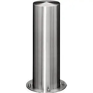 Industriequalität Edelstahl-Sperrpfosten, mit Flachkopf, zum Aufdübeln, Ø 205 mm.