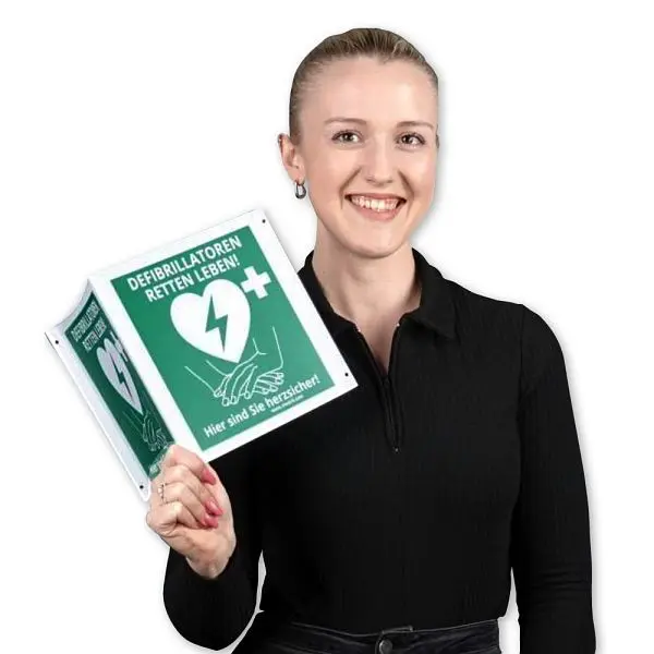 MedX5 Defibrillator-Winkelschild 200 mm x 200 mm 1-53655