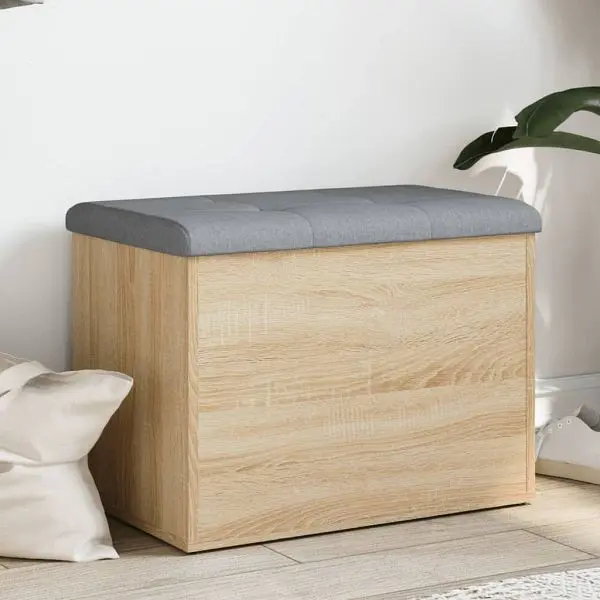 vidaXL Sitzbank mit Stauraum Sonoma-Eiche 62x42x45 cm Holzwerkstoff 835042