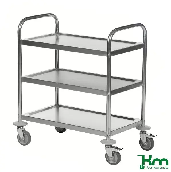 Kongamek Edelstahlwagen mit 3 Böden C2 18/0 710 x 400 x 805 mm KM60351
