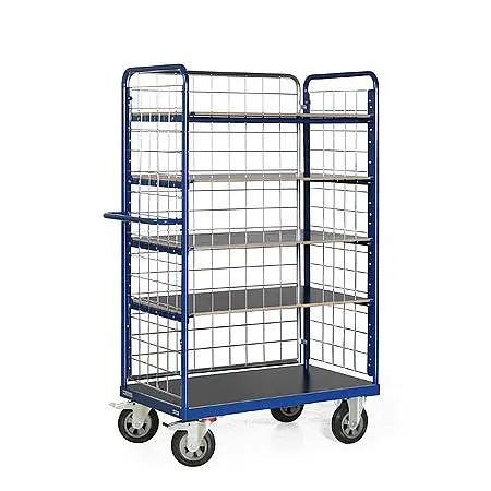 Protaurus Tauroflex Etagenwagen mit 3 Gitterwänden 1000-700 mm Höhe: 1800mm mit 5 Ladeflächen 200mm TPE-Räder 107-1016