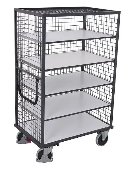 VARIOfit ESD Etagenwagen fest verschweißt Außenmaße: 1.115 x 730 x 1.810 mm Ladefläche: 1.030 x 660 mm sw-700.860