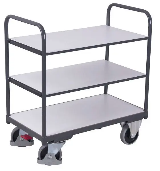 VARIOfit ESD Etagenwagen niedrig Außenmaße: 910 x 500 x 990 mm RAL 7024 graphitgrau sw-500.257