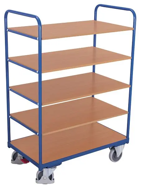 VARIOfit Etagenwagen hoch Außenmaße: 1.060 x 700 x 1.530 mm RAL 5010 enzianblau Ladehöhe: 255 / 535 / 810 / 1.080 / 1.3...