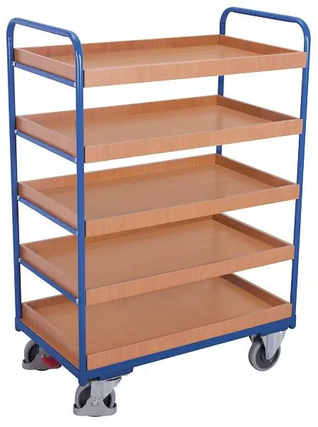 VARIOfit Etagenwagen hoch Ladefläche: 965 x 555 mm RAL 5010 enzianblau Ladehöhe: 270 / 530 / 805 / 1.080 / 1.350 mm sw-6...