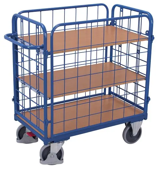 VARIOfit Etagenwagen niedrig Außenmaße: 1.040 x 540 x 1.180 mm RAL 5010 enzianblau sw-500.460