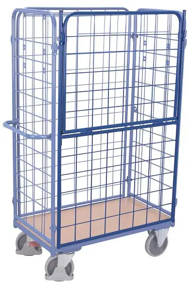 VARIOfit Längswand hoch halb abklappbar Außenmaße: 945 x 1.525 mm RAL 5010 enzianblau angepasst für Etagenwagen: sw-50...