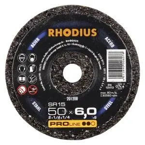 Rhodius PROline SR 15 Schleifrad Durchmesser [mm]: 50 Bohrung [mm]: 6 VE: 25 Stück 201208