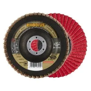 Rhodius TOPline JUMBO SPEED Lamellenschleifscheibe Durchmesser [mm]: 125 Bohrung [mm]: 22.23 VE: 10 Stück 208746