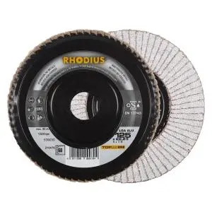 Rhodius TOPline LGA ALU Lamellenschleifscheibe Durchmesser [mm]: 125 Bohrung [mm]: 22.23 VE: 10 Stück 210476