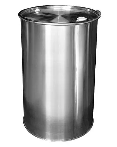 DENIOS Edelstahl-Deckelfass 213 Liter rillenfrei 282137