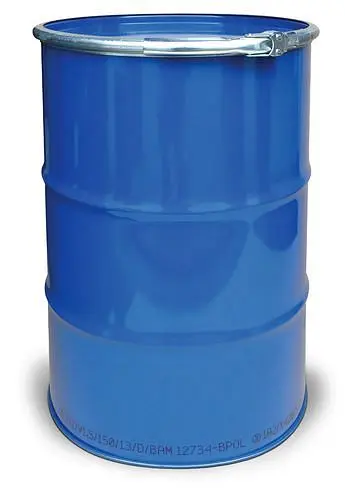 DENIOS Stahl-Deckelfass 212 Liter innen roh außen lackiert 174026