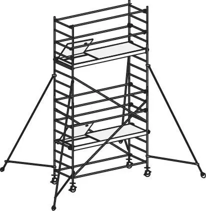 HYMER Fahrgerüst nach DIN EN 1004 mit Comfortaufbau Rahmenteilbreite 080 m Bühnenlänge 190 m Reichhöhe 525 m 847205