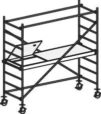 HYMER Fahrgerüst nach DIN EN 1004 mit Comfortaufbau Rahmenteilbreite 080 m Bühnenlänge 190 m Reichhöhe 325 m 847203