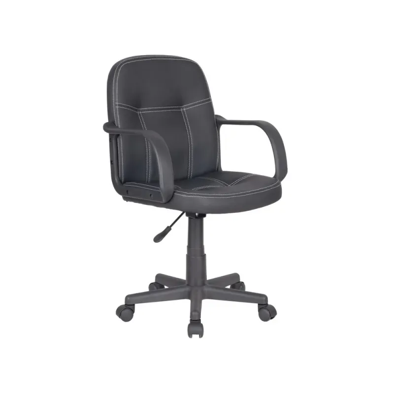 Gepolsterter Sessel Modell 1431 aus Synthetik mit Sitzfläche aus PVC und Armlehnen - Schwarz