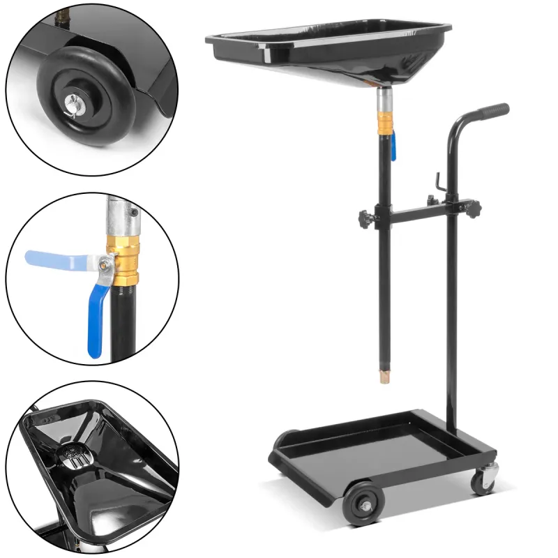 STAHLWERK Ölabscheider OD-110 ST, Ölauffangwagen / Ölwanne / Ölablassgerät mit höhenverstellbarem Trichter zum Auffa...