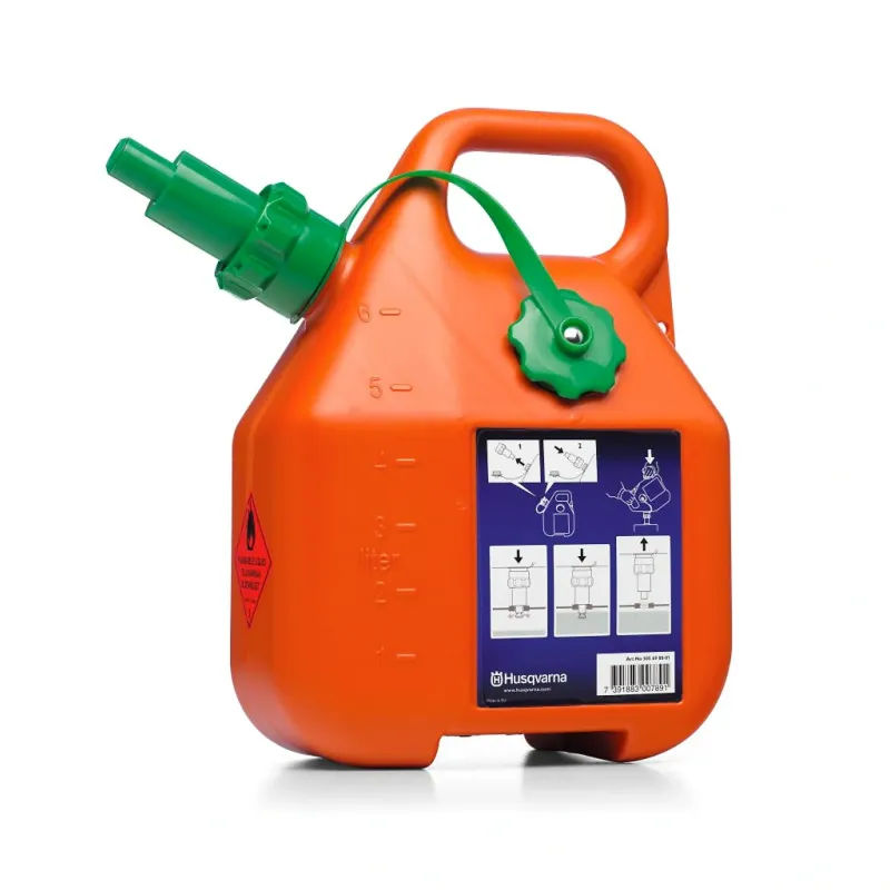 Vintage Bidón Husqvarna de gasolina naranja