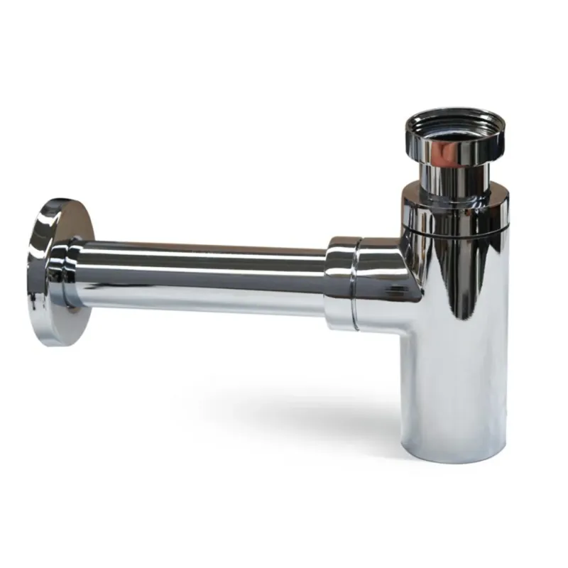 Rollladen-System Flaschenablauf aus verchromtem Messing für Außenspülen 1"1/4