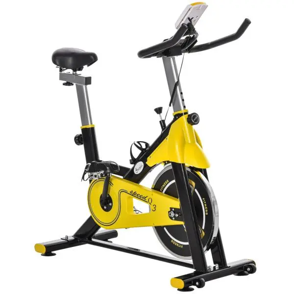 HOMCOM Fahrradtrainer höhenverstellbar Rollentrainer Stahl ABS Gelb+Schwarz A90-213V01