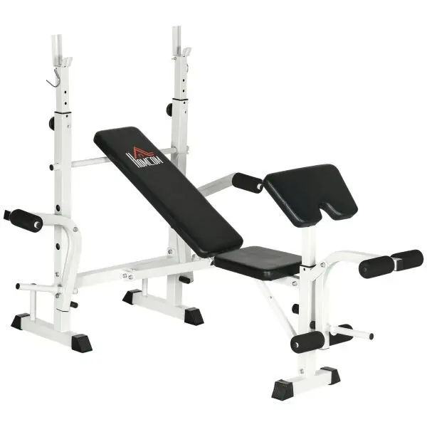 HOMCOM Multifunktional Trainingsbank Verstellbar Hantelbank für Massestraining A91-208