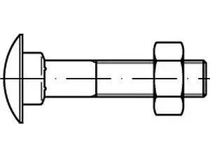 Flachrundschrauben DIN 603 Mu Stahl M 16 x 400 galvanisch verzinkt VE=S (10 Stück)
