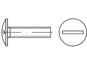 Flachrundschrauben mit Schlitz ART 88107 "Bordwandschrauben" Stahl M 8x60 K 20 galvanisch verzinkt ohne ...