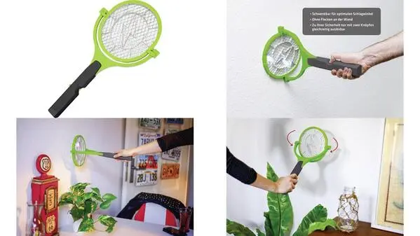 Gardigo Fly Swatter 90° Bzzz 25164 Fliegenklatsche (L x B x H) 445 x 228 x 28mm Schwarz, Grün 1St. aus flexiblem Kunststoff