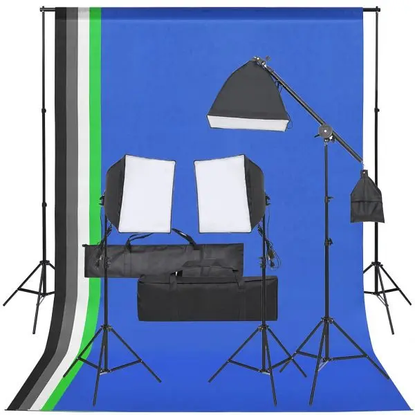 vidaXL Fotostudio-Set mit Beleuchtung und Hintergrund 3094698