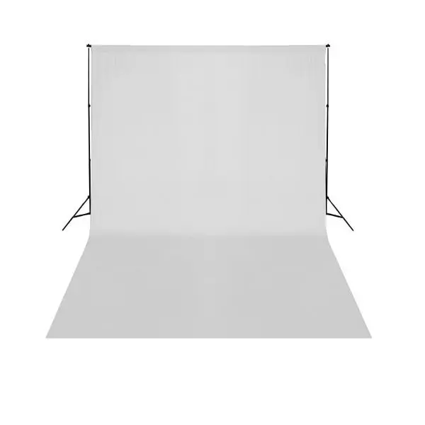 vidaXL Teleskopischer Hintergrund-System + Weißer Hintergrund 3 x 5 m 160071