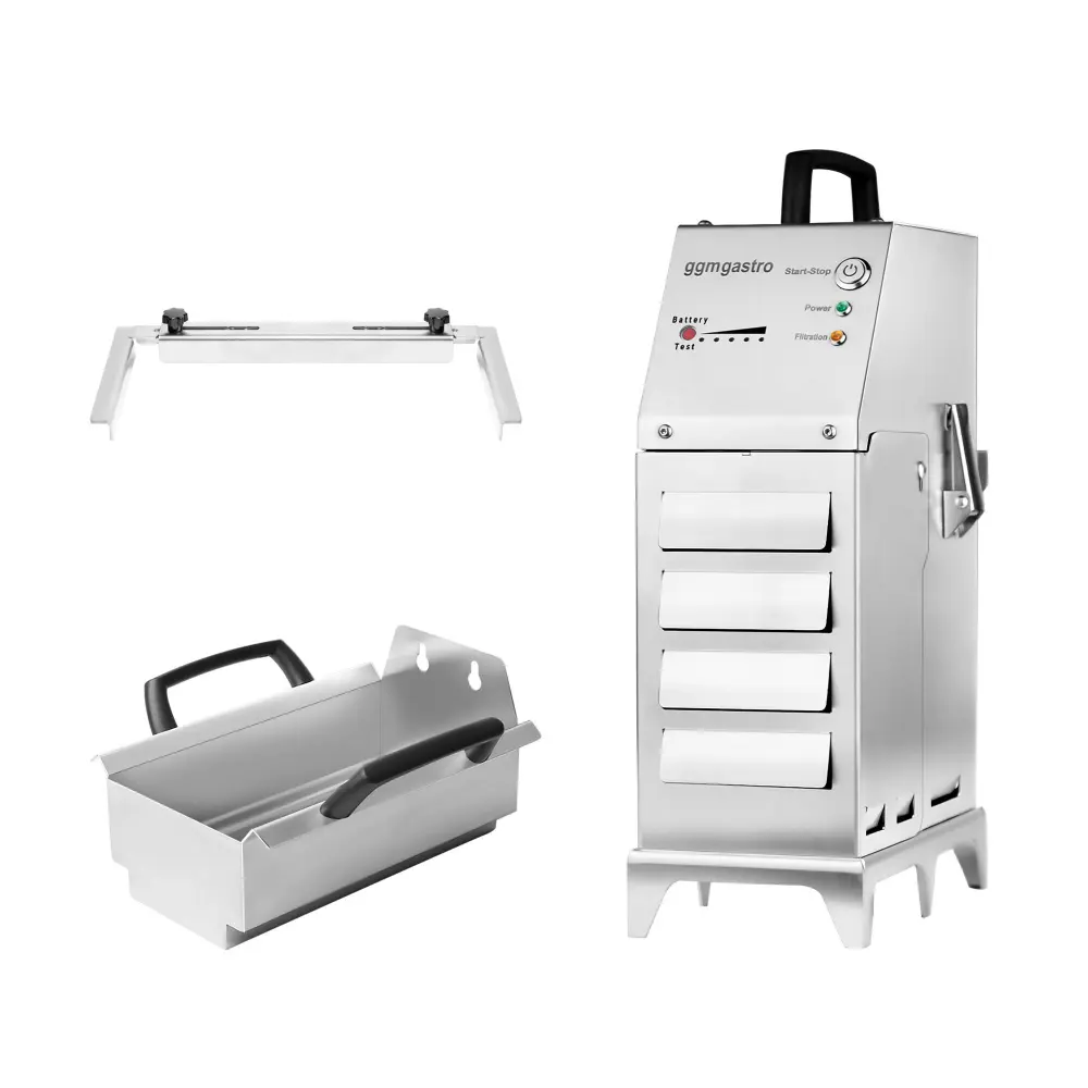Rostfrei Edelstahl Tragbarer Akku-Frittierölfilter - 30 Liter/Minute - für max. 12 Liter Fritteusen