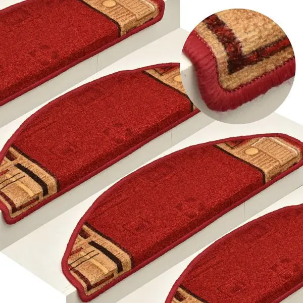 vidaXL Treppenmatten Selbstklebend 15 Stück Rot 65x21 Stück4 cm 322410