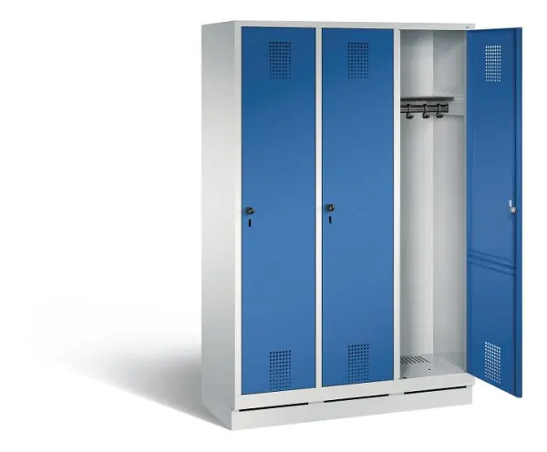 C+P Garderobenschrank Evolo H1800xB1200xT500mm Farbe: Lichtgrau / Enzianblau 48020-32 S10000