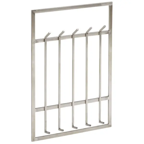 Wohnling Wandgarderobe Metall Silber 60x100x75 cm Gestaltung Flurgarderobe Stahl Hakenleiste Wandpaneel Garderobe Wand Gar...