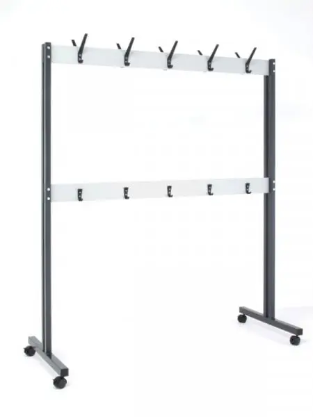 SYPRO Garderobenständer Modell 1 mit 2 Hakenleisten fahrbar anthrazit 131304