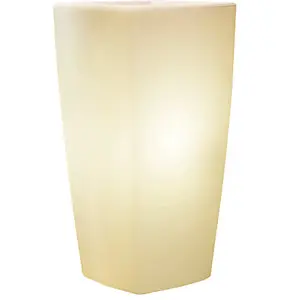 Pflanzbehälter, TREVIA V, HxBxT 700 x 360 x 360 mm, transluzent, beleuchtet.
