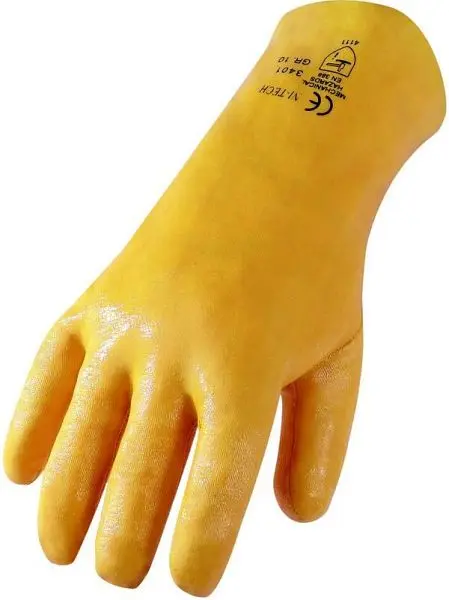ASATEX Haushantiks-Handschuhe Nitril 30cm lang vollbeschichtet Farbe: gelb VE: 144 Paar Grösse: 10 3401-10