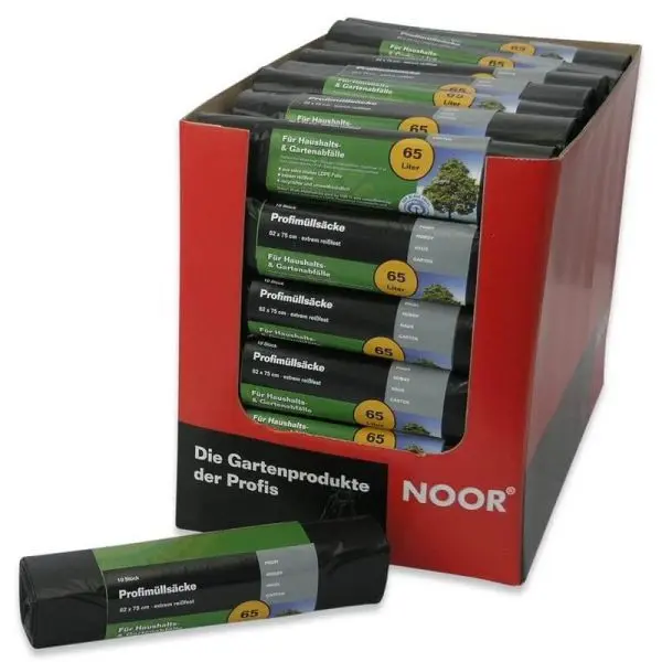 NOOR Müllsäcke Profi Produktqualität Grösse 65l (62 x 75 cm) 1 Rolle à 10 Stück 06062055PSGU