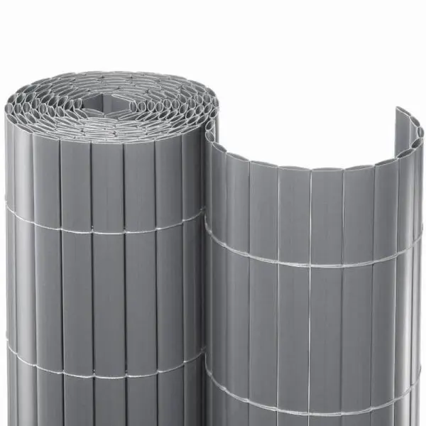 NOOR Sichtschutzmatte PVC Sichtschutz Kunststoff 3m Grösse etwa 090 x 3m Farbe: Silber 15509X03MSI