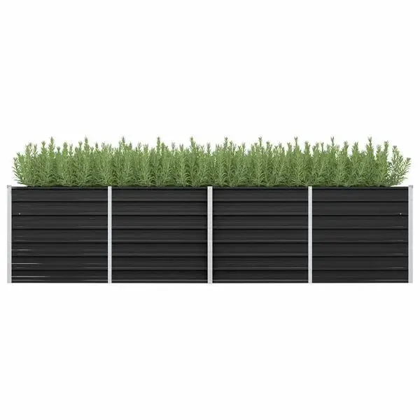 vidaXL Garten-Hochbeet Anthrazit 320 x 80 x 77 cm verzinkter Stahl 45728