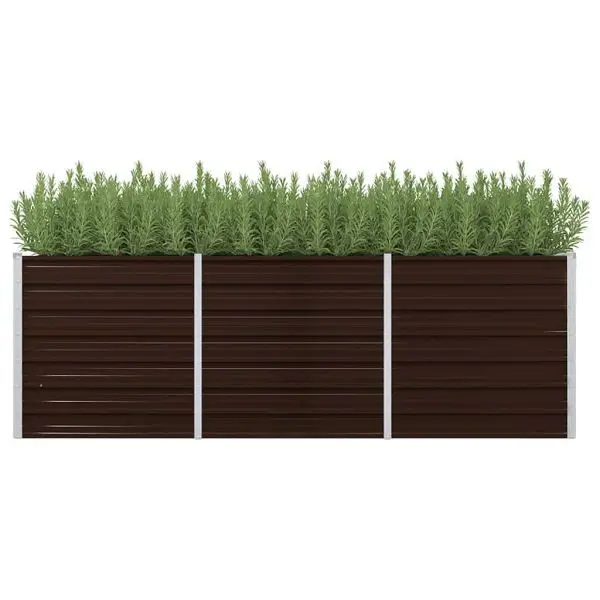 vidaXL Garten-Hochbeet Braun 240 x 80 x 77 cm verzinkter Stahl 45713