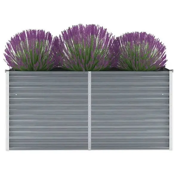 vidaXL Garten-Hochbeet verzinkter Stahl 160x40x77 cm Grau 44848