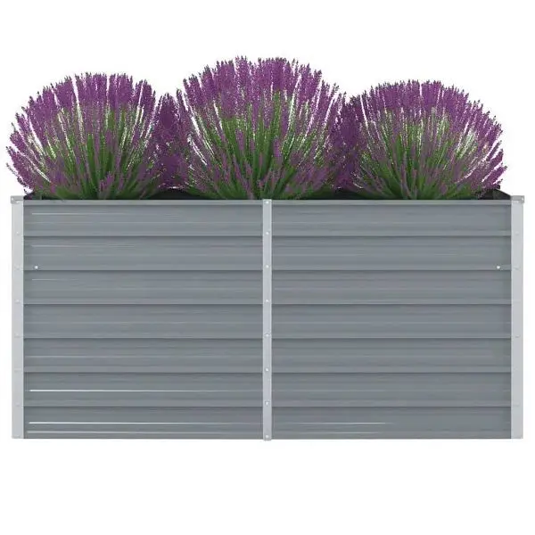 vidaXL Hochbeet 160 x 80 x 77 cm verzinkter Stahl Grau 42404