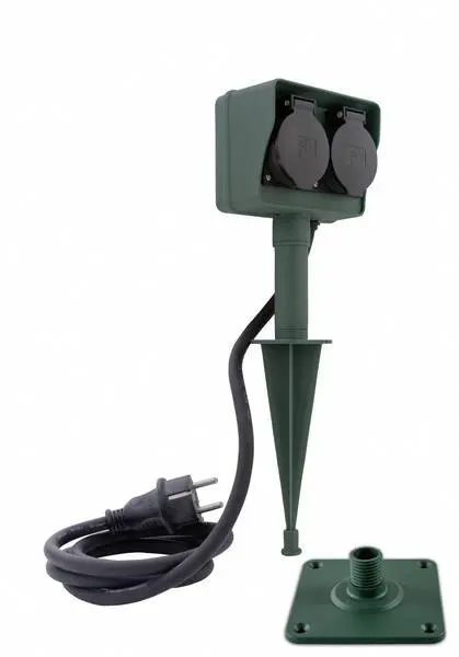 Augenschutz- REV 0595004555 Gartensteckdose Grün Schutzkontakt 1 St.