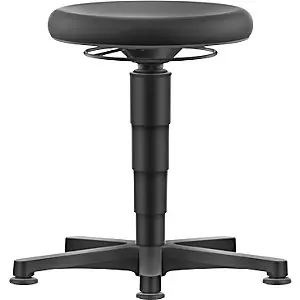 Hocker Allround, mit Gleitern, PU-Schaum, Farbring grau. Strapazierfähiges Material