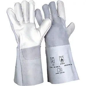 Kniepolster- Hitzeschutz-Handschuhe, Leder, VE 12 Paar, Größe 10.
